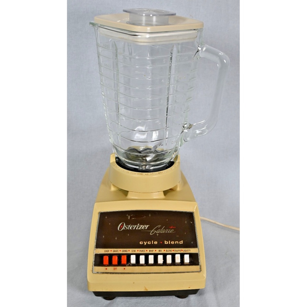 Vintage Osterizer Galaxie Cycle Blend 10 Speed Blender Glass Jar Tested Works